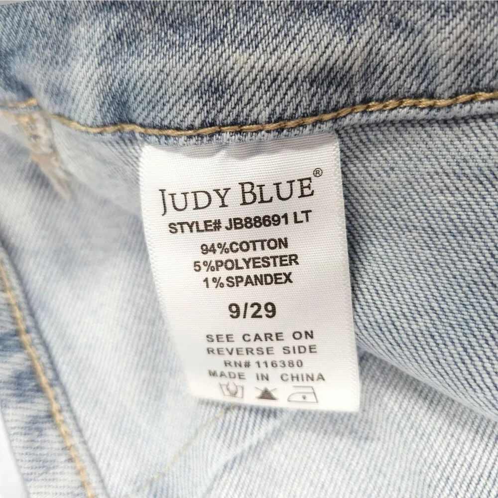 Judy Blue Jogger Jeans Drawstring Waist Utility Patch Pockets Light‎ Wash 9/29 - Picture 7 of 11